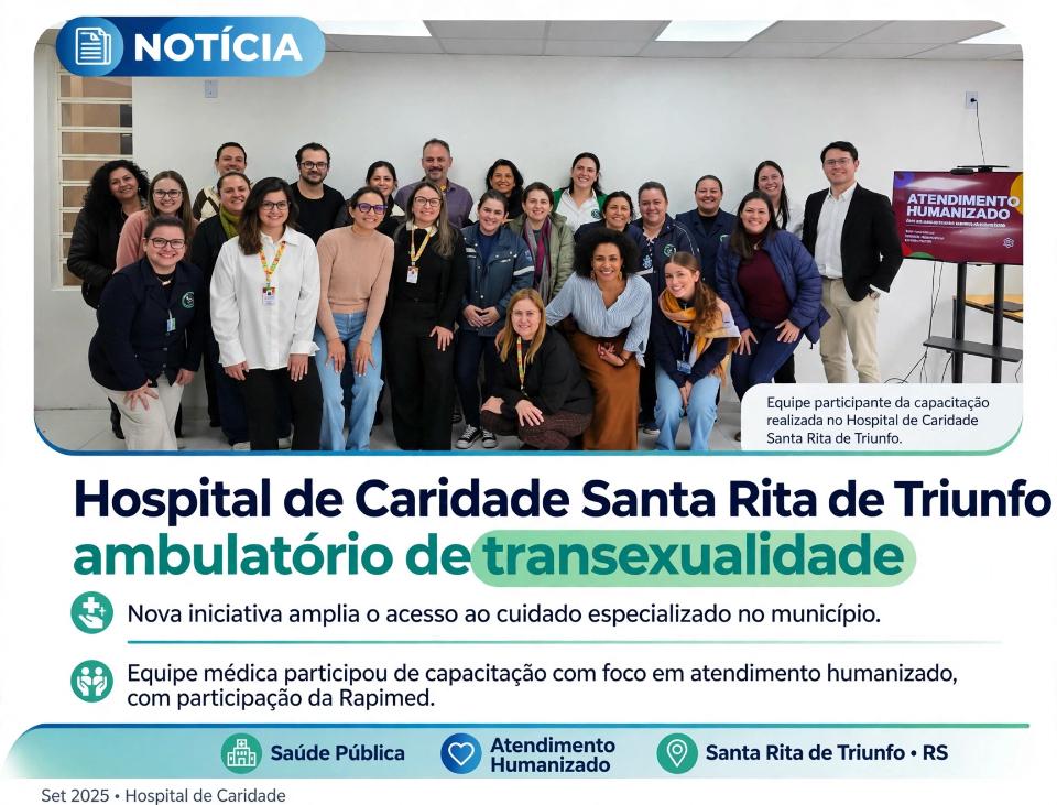 Novo ambulatório dedicado à atenção à saúde da população trans.